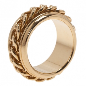 Pre Owned Piaget Possession Chain Motif Yellow Gold Ring Size 56