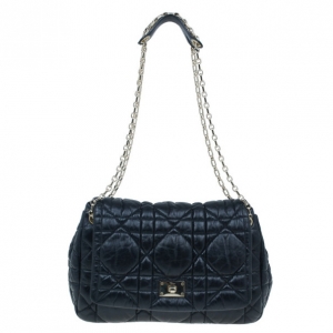 Pre Owned Dior Black Cannage Leather Milly La Forêt Shoulder Bag