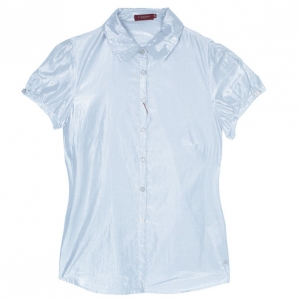 Pre Owned Burberry Silver Short Sleeve Shirt M