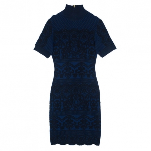 Pre Owned Alberta Ferreti Knit Turtleneck Dress M