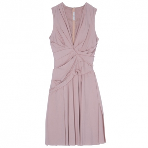 Pre Owned Prada Taffeta Pleated Knee-length Dress M