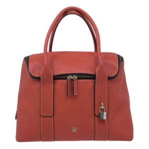 Pre Owned Carolina Herrera Red Leather Zip Around Hobo