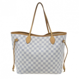 Pre Owned Louis Vuitton Damier Azur Neverfull MM
