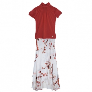 Pre Owned Roberto Cavalli Floral Skirt Set S