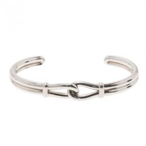 Pre Owned Tiffany & Co. Paloma Picasso Knot Silver Cuff Bangle XL