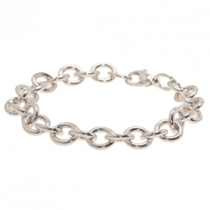 Pre Owned Tiffany & Co. Round Link Silver Bracelet 21CM