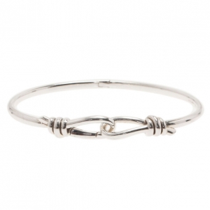 Pre Owned Tiffany & Co. Paloma Picasso Knot Hinged Silver Bangle XL