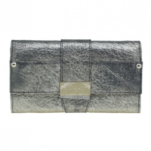Pre Owned Jimmy Choo Bronze Leather Ubai Clutch