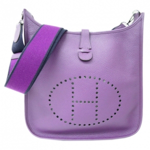 Pre Owned Hermes Ultraviolet Traurillon Clemence Evelyne GM 3