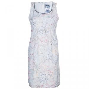 Pre Owned Chanel Floral Drawstring Waist Dress M