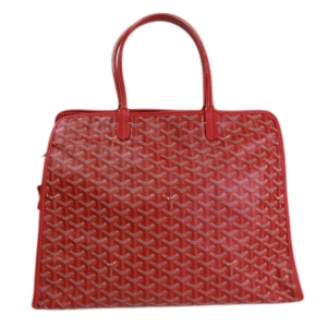 Pre Owned Goyard Red Canvas Hardy Tote PM