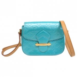 Pre Owned Louis Vuitton Blue Monogram Vernis Bellflower Crossbody PM