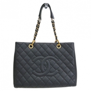 Pre Owned Chanel Black Caviar Grand Shopper Tote