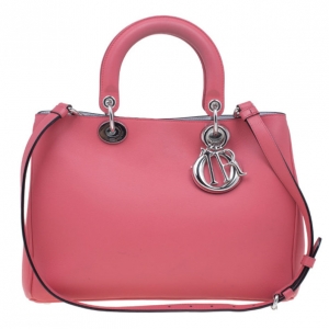 Pre Owned Dior Rose Calfskin Medium Diorissimo Tote