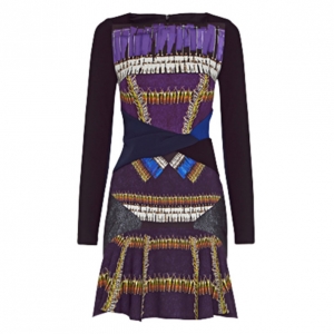 Pre Owned Peter Pilotto Printed Wool Knee-Length Dress M