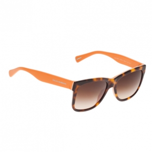 Pre Owned Dolce and Gabbana Tortoise and Orange DG4158P Square Sunglasses