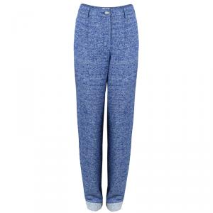 Pre Owned Chanel Blue Tweed Trousers M