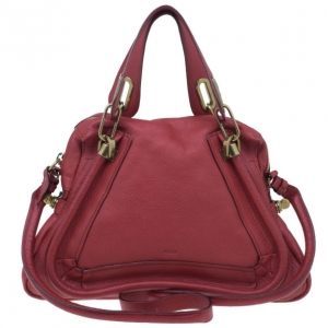 Pre Owned Chloe Red Leather Small Paraty Hobo