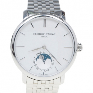 Pre Owned Frederique Constant White Stainless Steel Slimline Men's Wristwatch 41MM