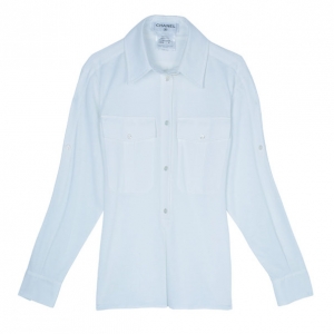 Pre Owned Chanel White Cotton Shirt S