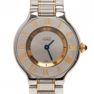 Pre Owned Cartier Silver Stainless Steel 21 Must de Cartier Women's Wristwatch 30MM