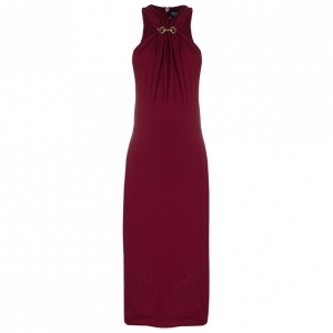 Pre Owned Gucci Red Halterneck Horse-bit Dress S