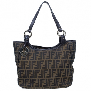 Pre Owned Fendi Brown Zucca Canvas Chef Shopper Tote