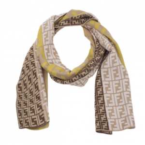 Pre Owned Fendi Zucca Wool Scarf