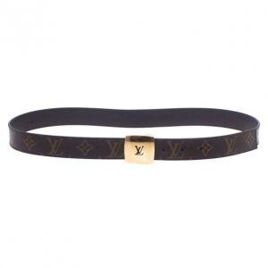 Pre Owned Louis Vuitton Monogram Canvas LV Cut Belt 95 CM