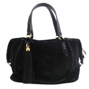 Pre Owned Ralph Lauren Black Suede Tote