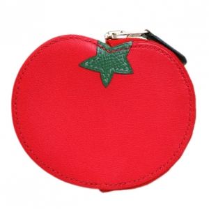 Pre Owned Hermes Red Gulliver Tomato Coin Case