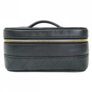 Pre Owned Chanel Black Calfskin Vanity Bag