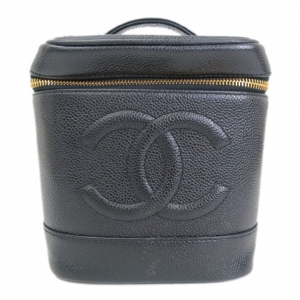 Pre Owned Chanel Black Caviar Vanity Bag
