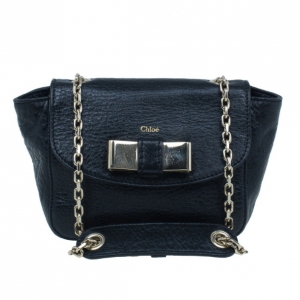 Pre Owned Chloé Black Leather Mini Lily Crossbody