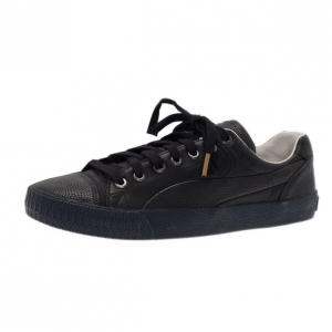 Pre Owned Alexander McQueen for Puma Black Leather Street Climb Low Top Sneakers Size 40.5