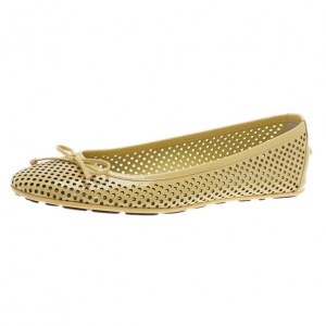 Pre Owned Jimmy Choo Yellow Patent Walsh Ballet Flats Size 38