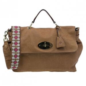 Pre Owned Mulberry Brown Sparkle Leather Medium Edie Crossbody
