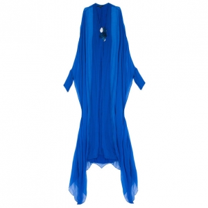 Pre Owned Gucci Blue Embellished Long Kaftan S