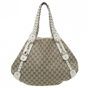Pre Owned Gucci Beige Monogram Canvas Large Pelham Tote
