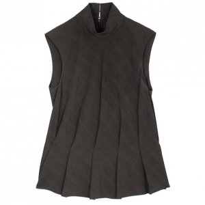 Pre Owned Kenzo Houndstooth/Plaid Pleated Top M