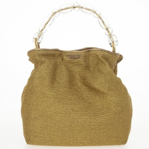 Pre Owned Christian Dior Metallic Beaded Handle Mini Hobo