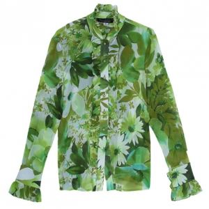 Pre Owned St. John Couture Floral Shirt S