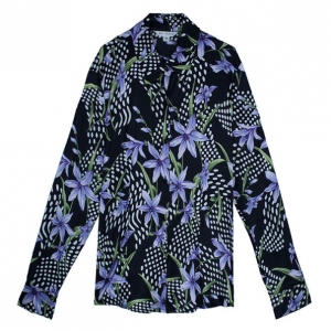Pre Owned St. John Silk Floral Shirt L