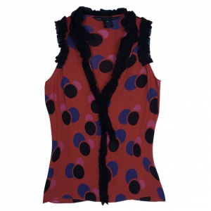 Pre Owned Marc by Marc Jacobs Red Polka Dot Top XS