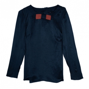 Marc by Marc Jacobs Black Silk Bow Top S