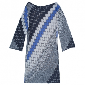 Pre Owned Missoni Zig-Zag Print Knit Dress M
