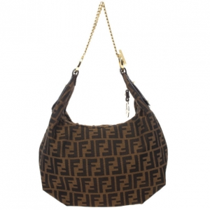 Pre Owned Fendi Zucca Chef Chain Link Hobo