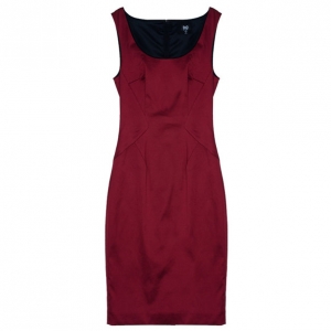 Pre Owned D and G Red Satin Sleeveless Cocktail Dress M