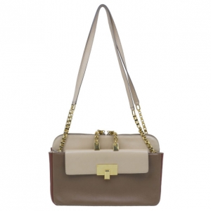Chloe Beige Leather Lucy Shoulder Bag