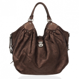 Pre Owned Louis Vuitton Bronze Mahina Leather XL Hobo 